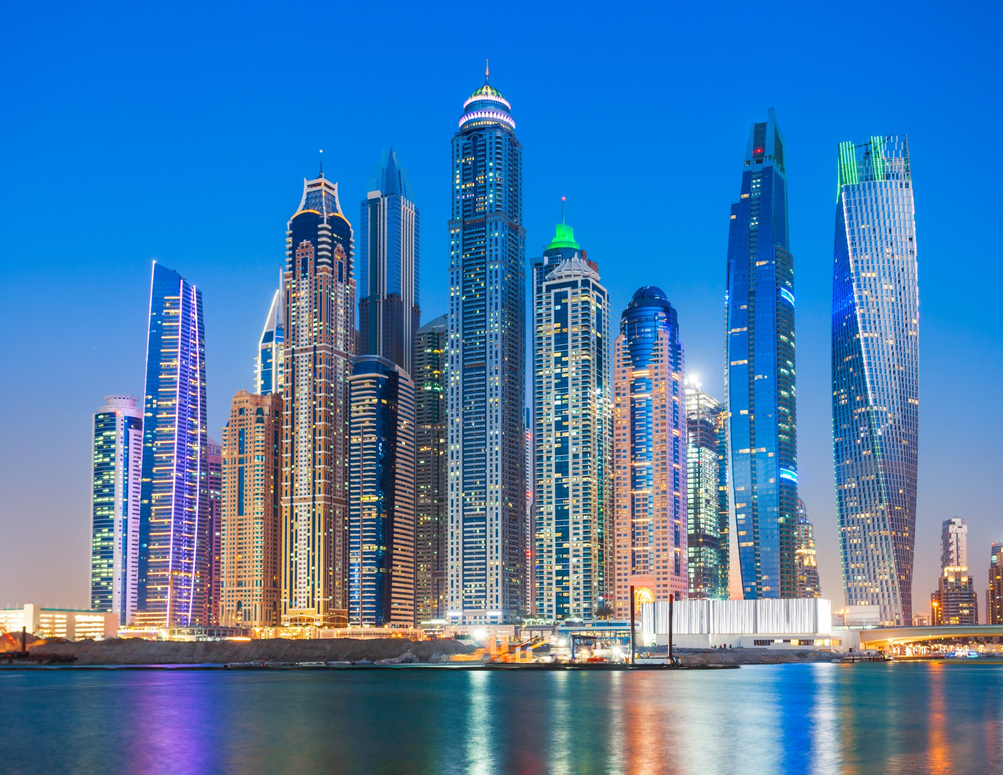 Dubai Marina skyline at dusk representing the broader market context for off-plan property