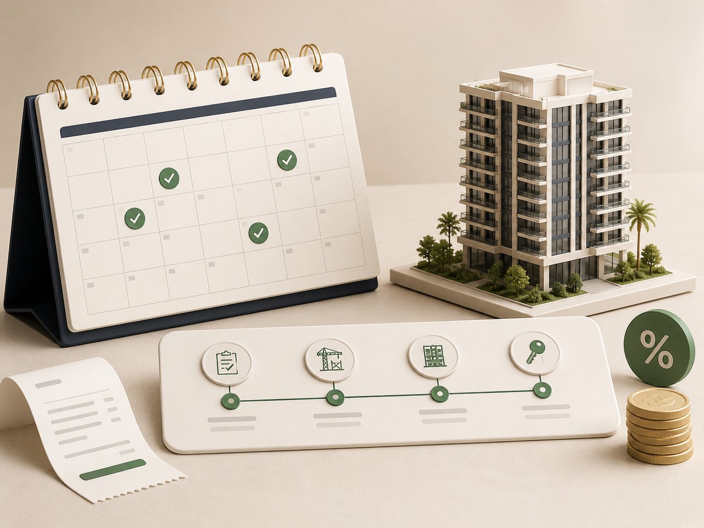 Calendar with staged payment milestones