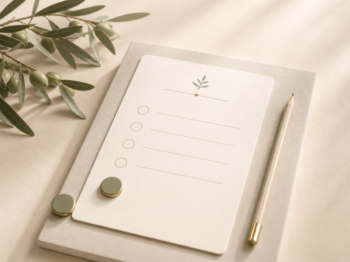 Notepad with a checklist, ready to capture answers