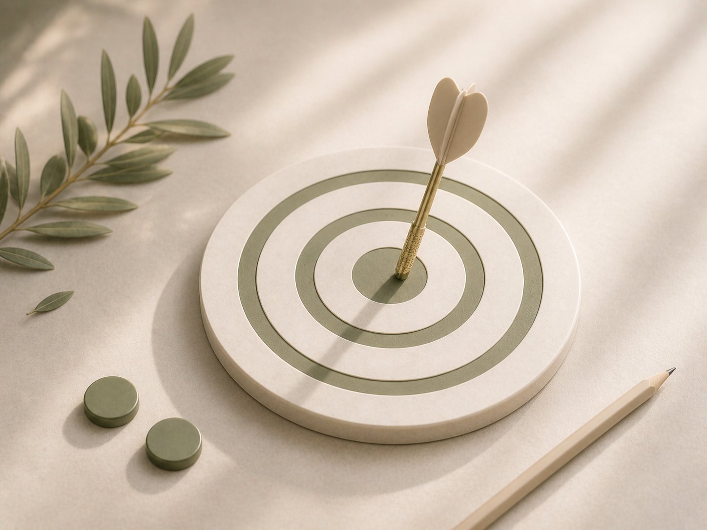A target with an arrow in the centre